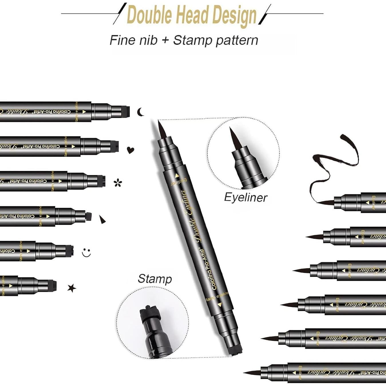 Juego de 6 Piezas de Lápiz de Eyeliner Doble Cabeza SUMEITANG