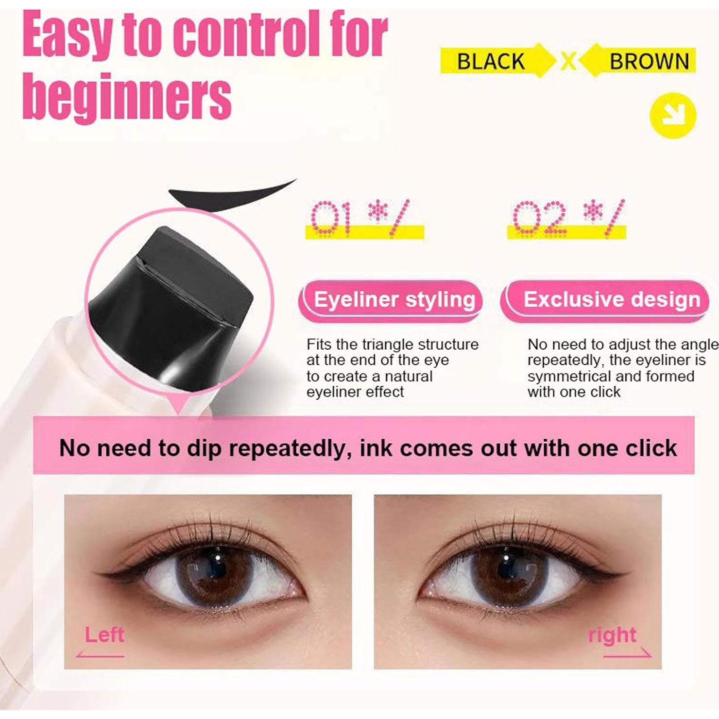 Conjunto de 2 Sellos de Delineador de Ojos KTouler - Negro y Marrón