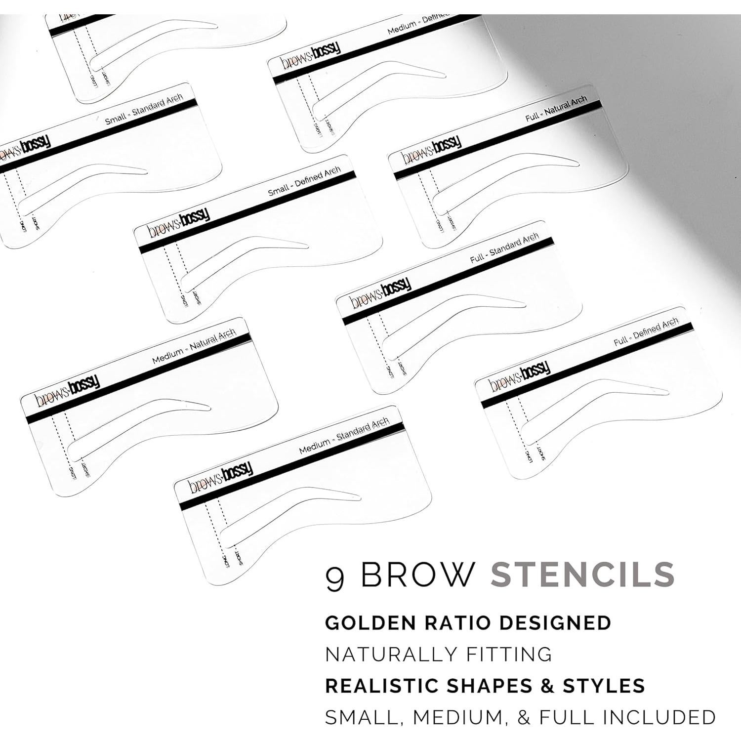 Kit de Plantillas para Cejas Brows by Bossy - 9 Reutilizables