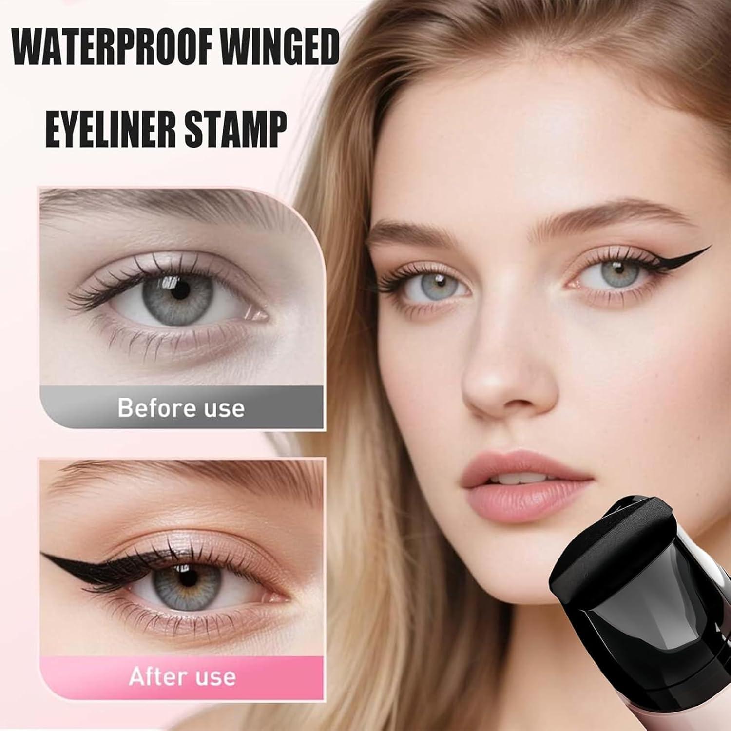 Sello de Eyeliner Plegable REATIFUL 2PCS Negro Resistente al Agua