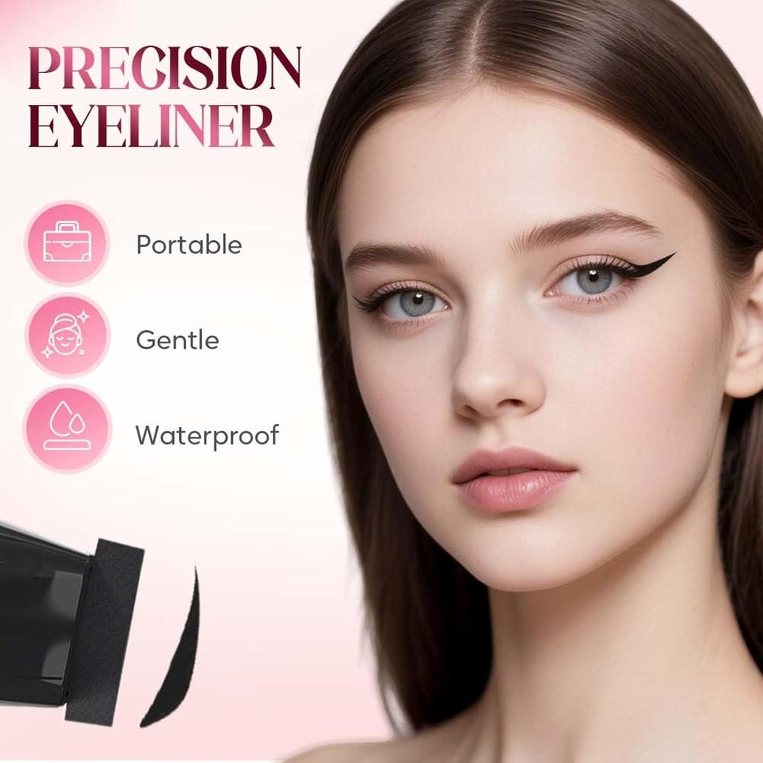 Sello de Eyeliner Plegable REATIFUL 2PCS Negro Resistente al Agua