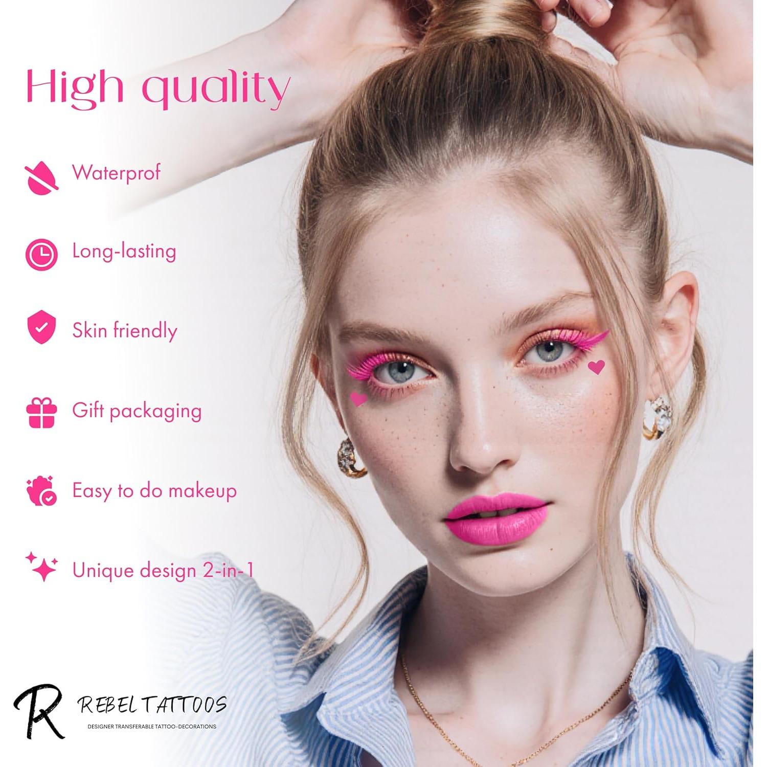 Sello de Delineador 2-en-1 Rebel Tattoos Corazón Rosa