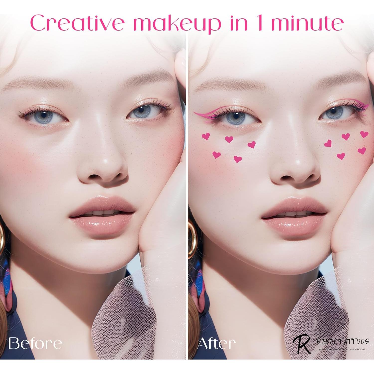 Sello de Delineador 2-en-1 Rebel Tattoos Corazón Rosa