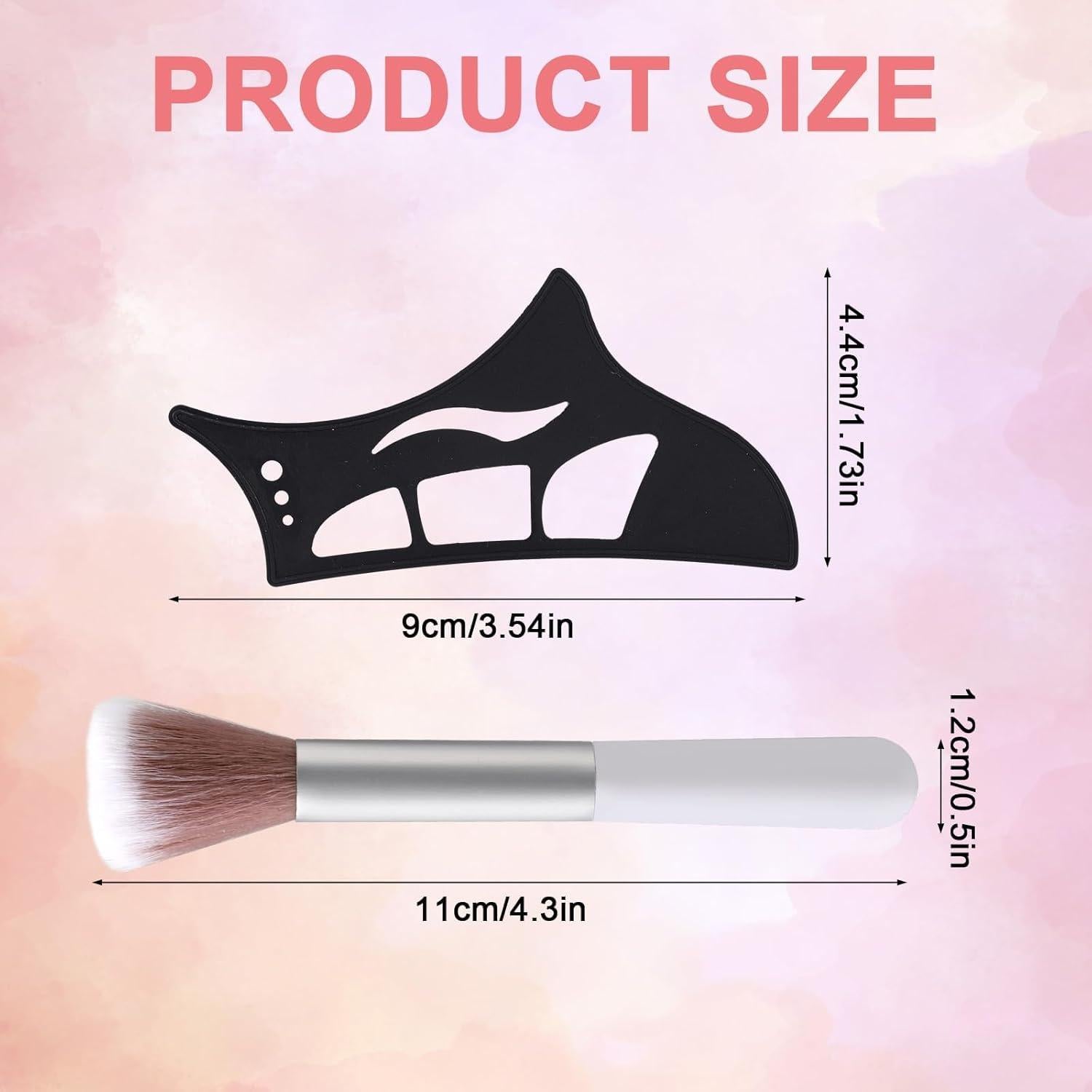 Plantillas de Sombra de Ojos Reutilizables Lyreh + Brocha