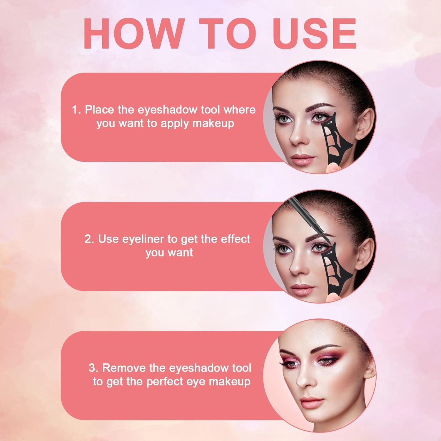 Plantillas de Sombra de Ojos Reutilizables Lyreh + Brocha