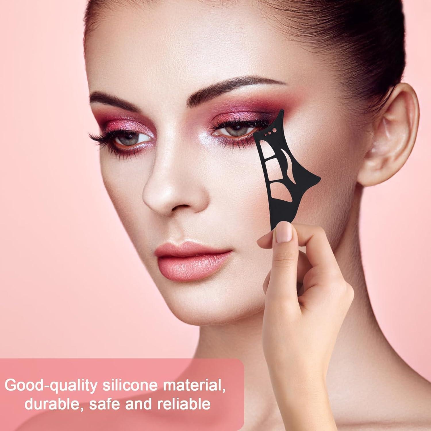 Plantillas de Sombra de Ojos Reutilizables Lyreh + Brocha