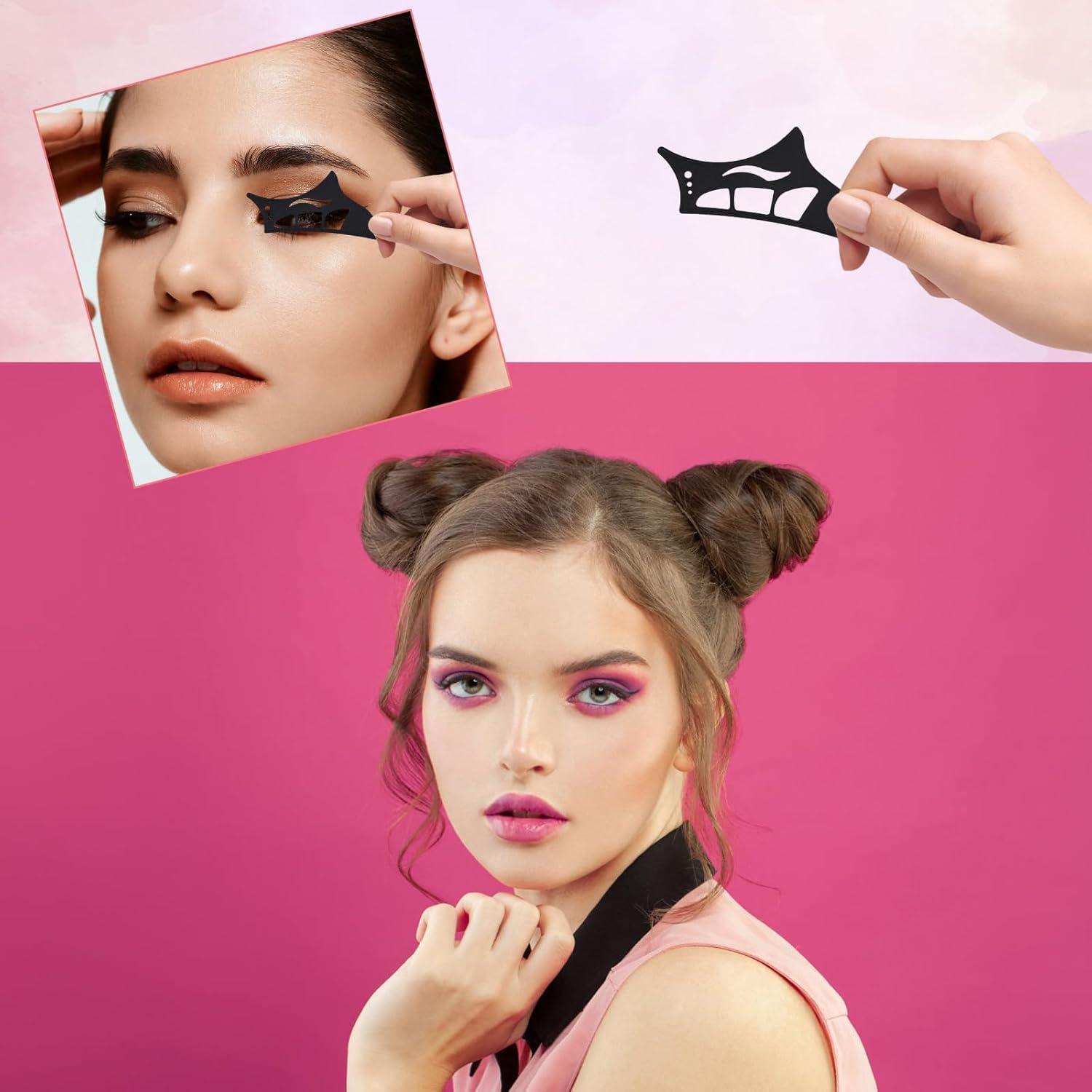 Plantillas de Sombra de Ojos Reutilizables Lyreh + Brocha