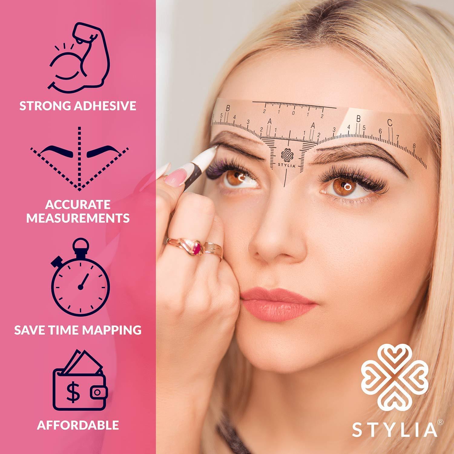Kit de Plantillas para Cejas Stylia - 100 Unidades Reutilizables