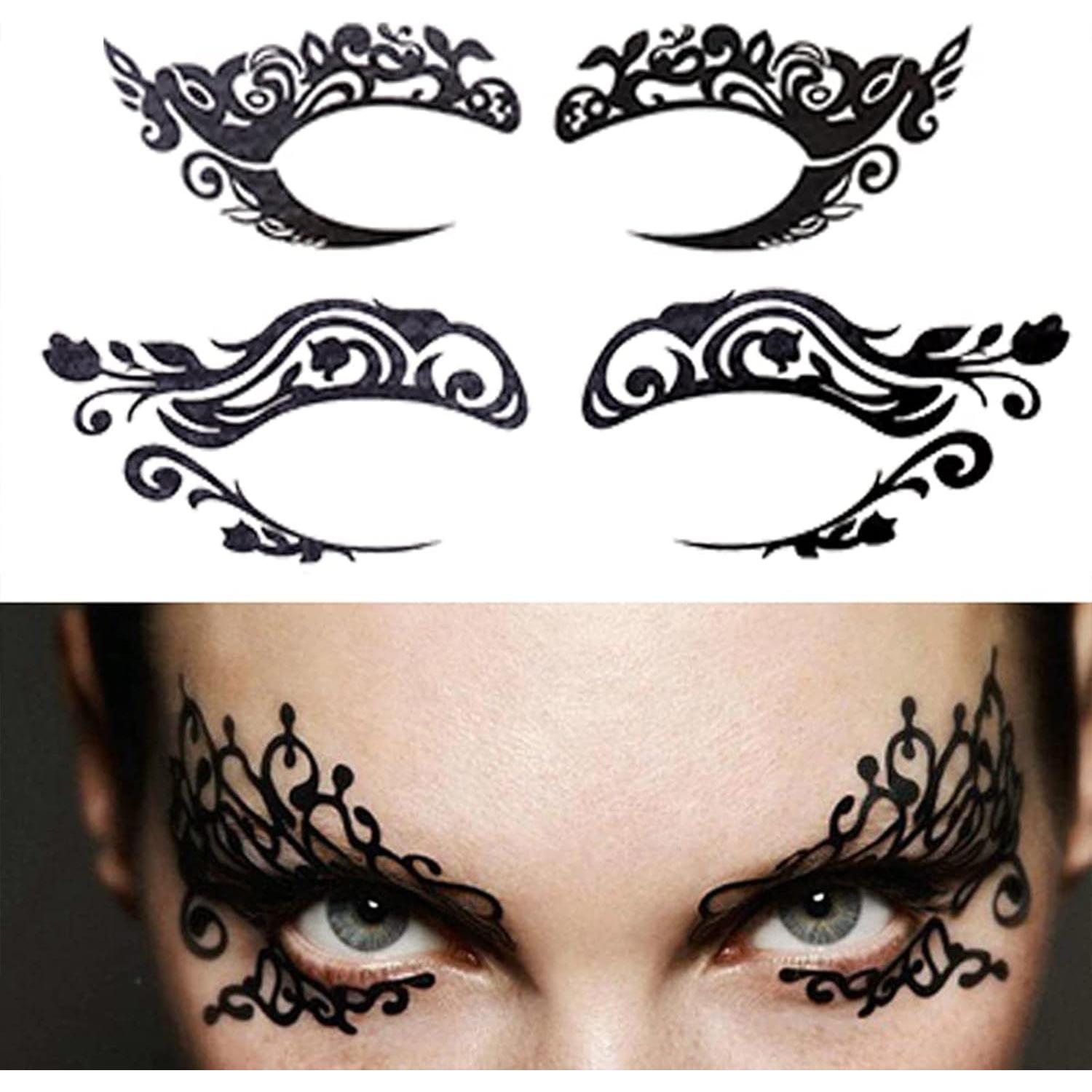 Pegatinas de Tatuaje para Ojos ASVNRES - 10 Pares Coloridos