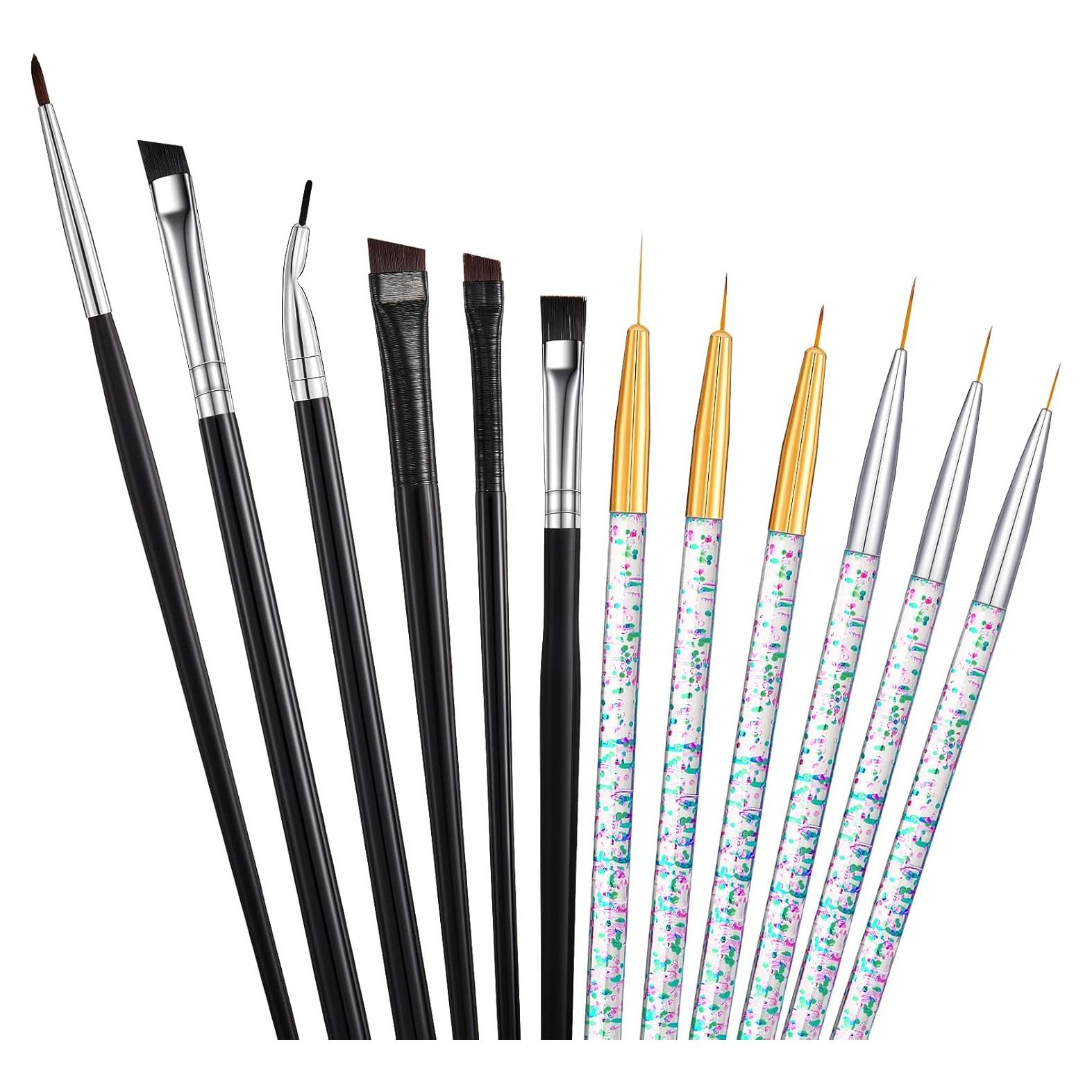 Juego de 12 Pinceles de Maquillaje Gandeer para Delineador