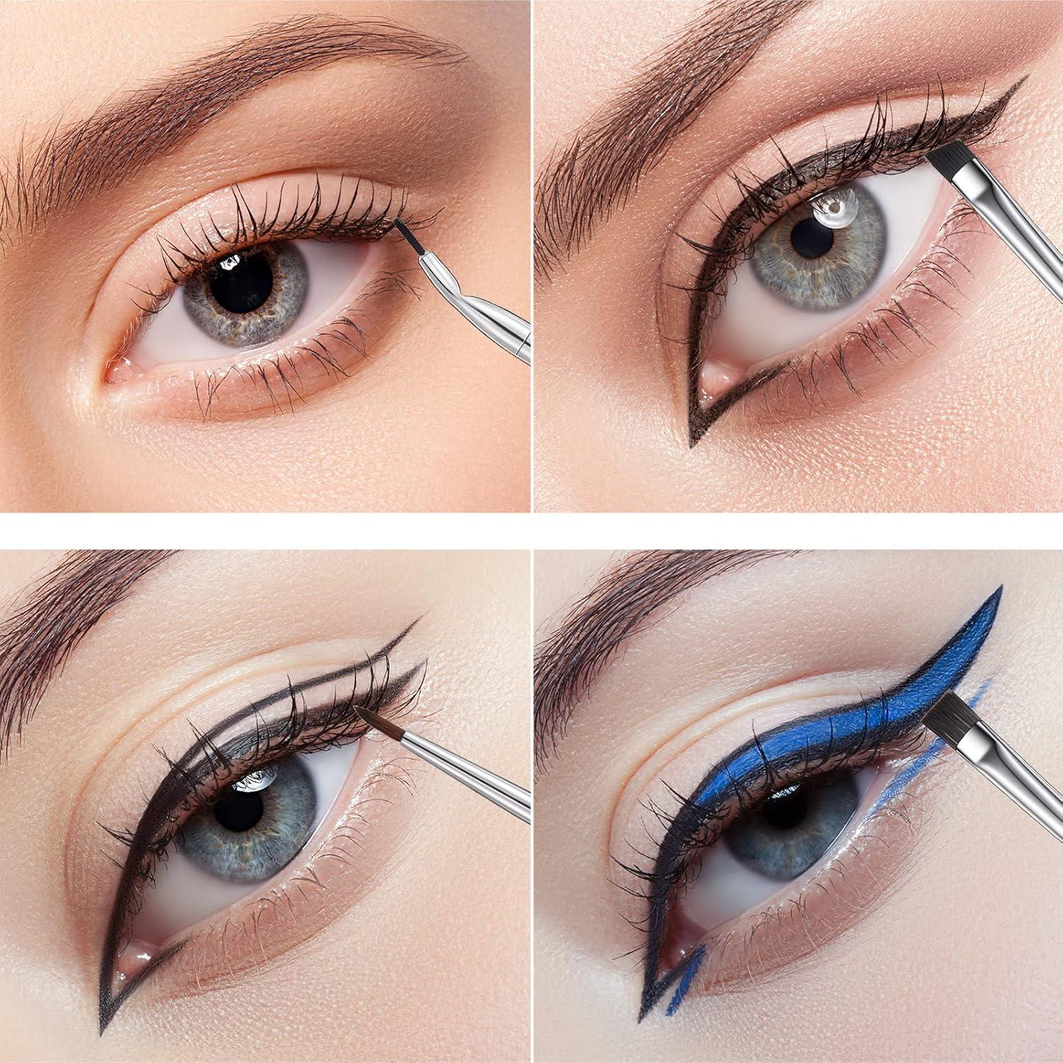 Juego de 12 Pinceles de Maquillaje Gandeer para Delineador