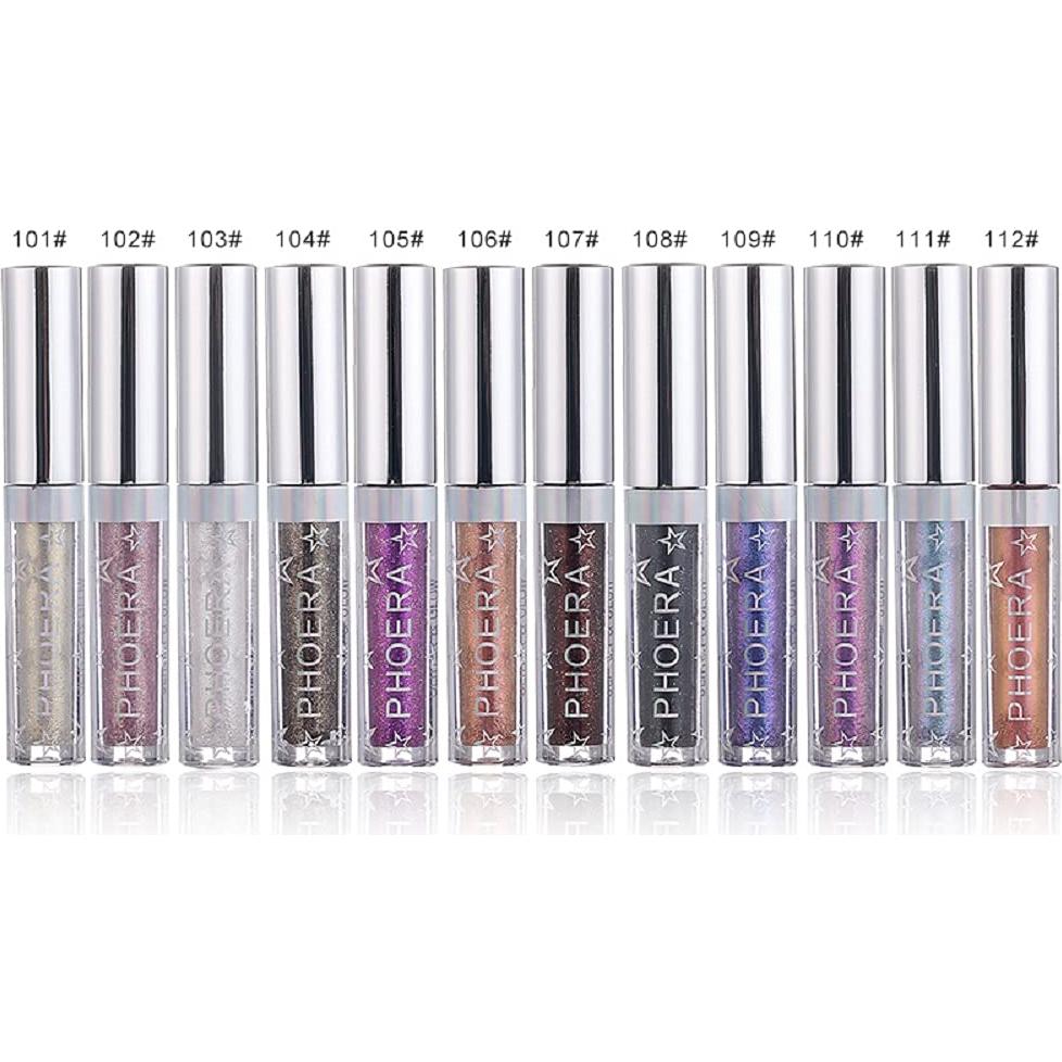 Sombra de Ojos Brillante Eschindler A102 - 12 Colores Metálicos