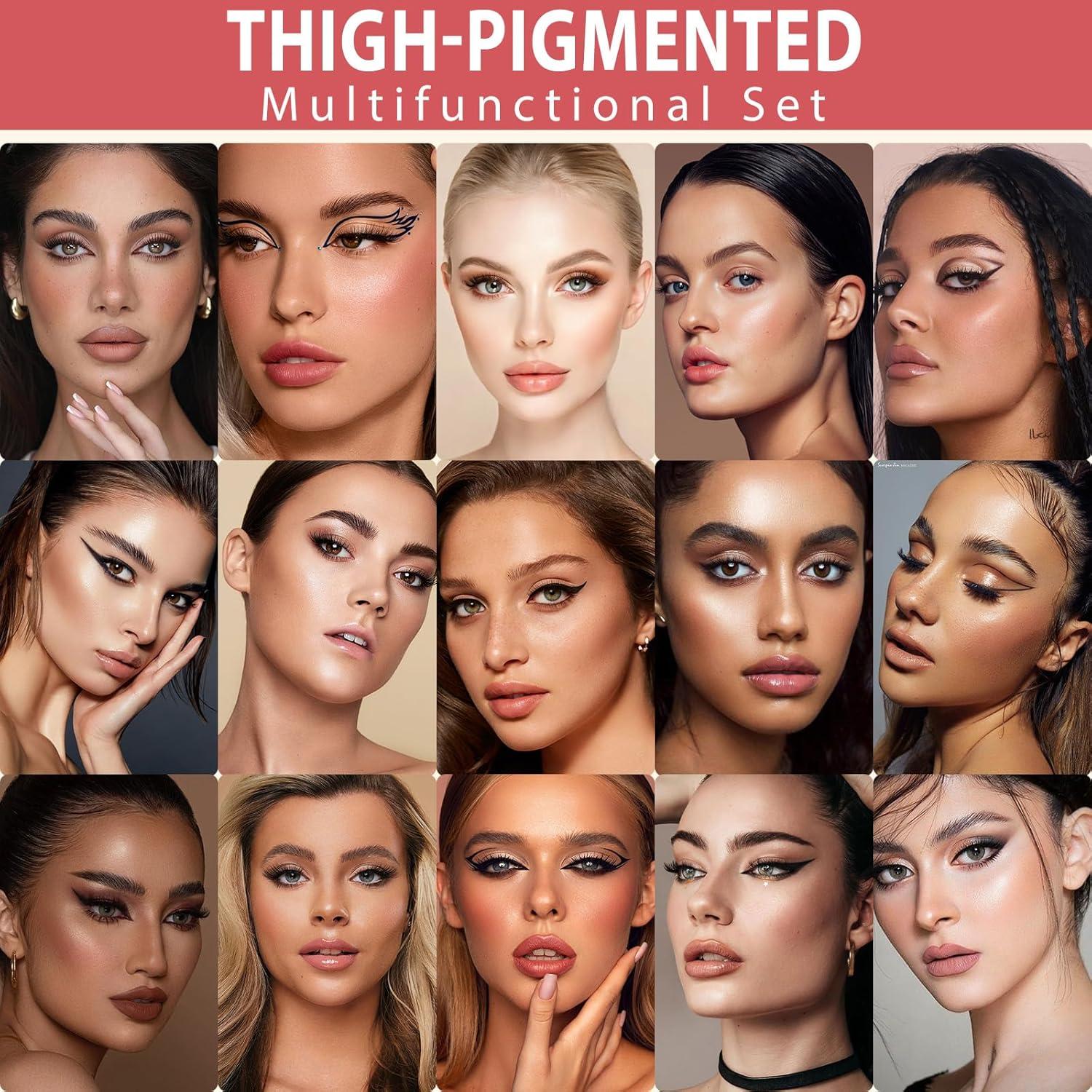 Kit de Maquillaje de Cejas LAVONE - Lápiz, Gel, Delineador, Brocha