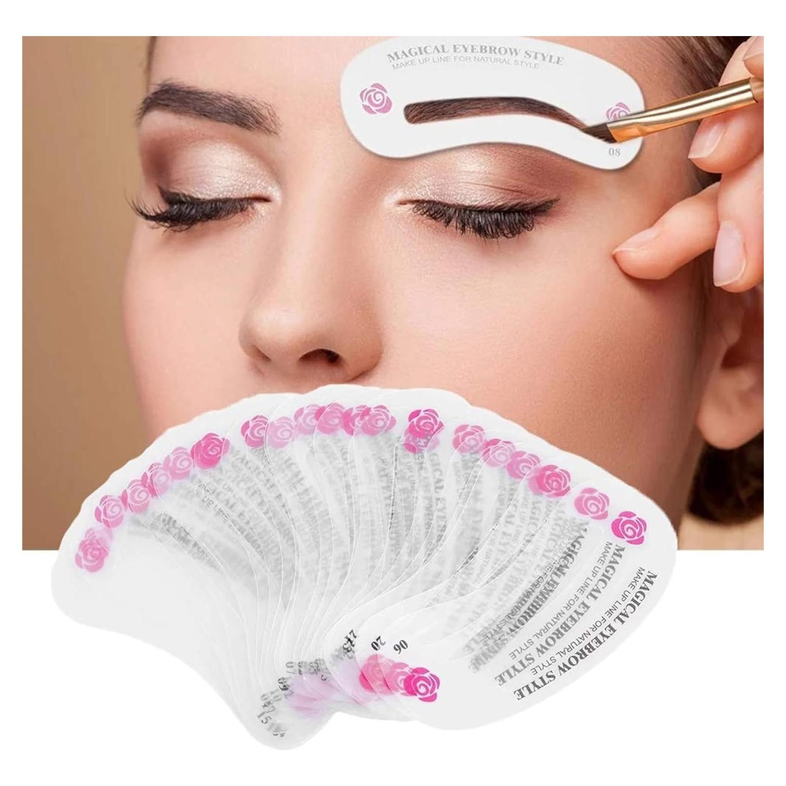 Kit de 24 Plantillas para Cejas Kalolary - Reutilizables y Fáciles