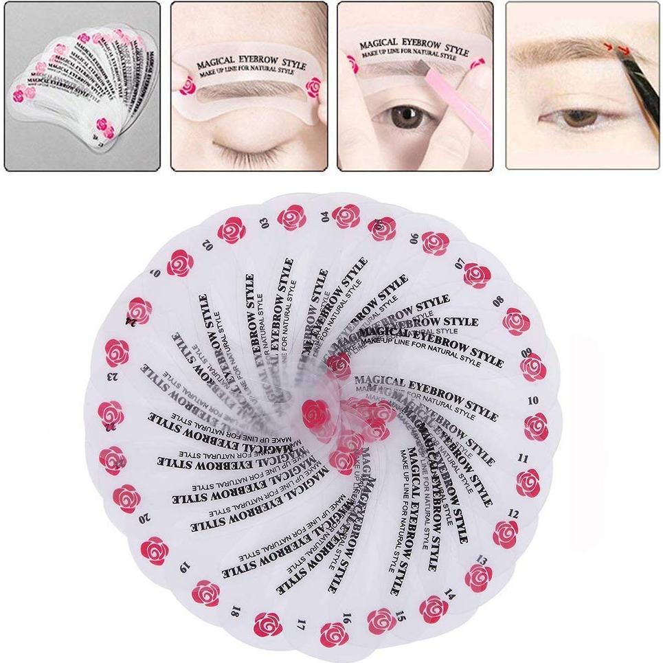 Kit de 24 Plantillas para Cejas Kalolary - Reutilizables y Fáciles