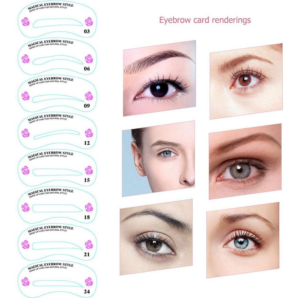 Kit de 24 Plantillas para Cejas Kalolary - Reutilizables y Fáciles