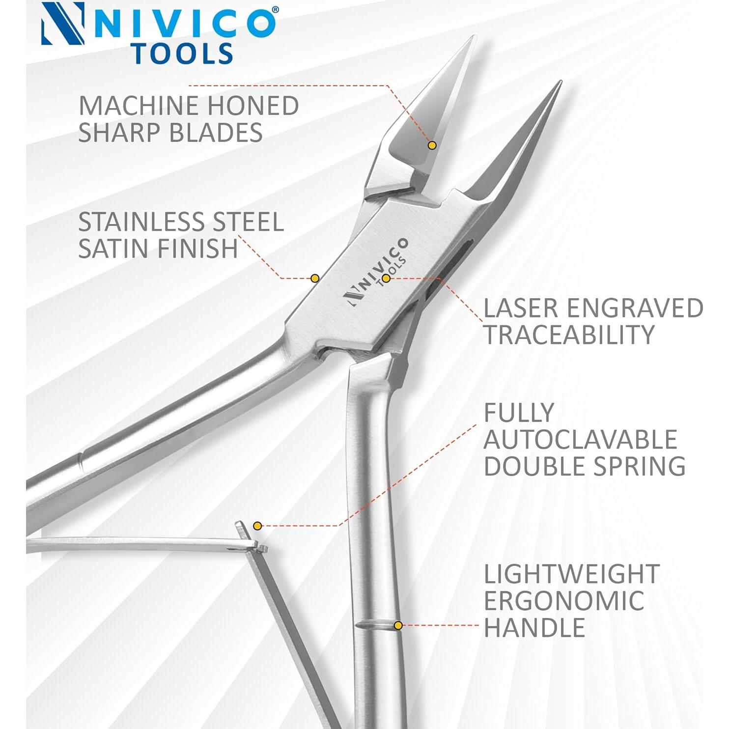 Cortador de Uñas NIVICO 13cm Acero Inoxidable Profesional