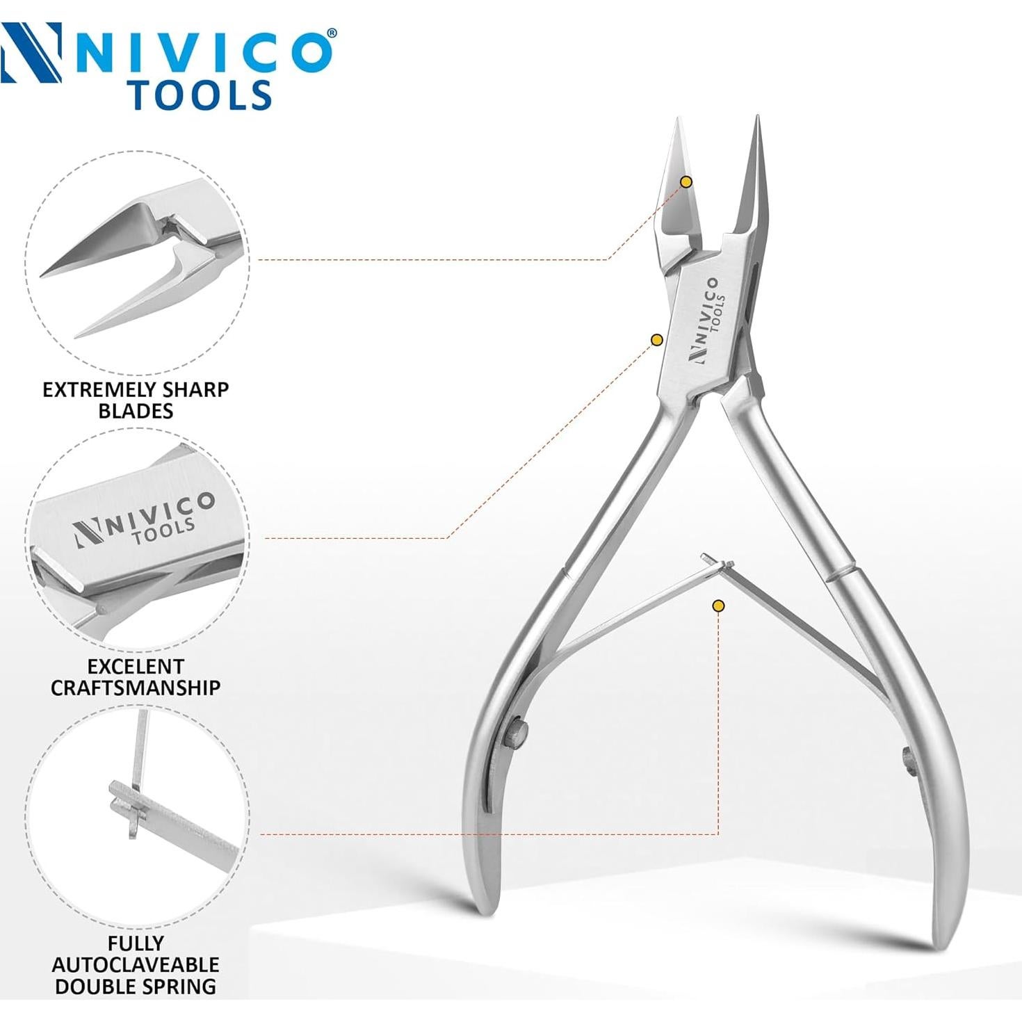 Cortador de Uñas NIVICO 13cm Acero Inoxidable Profesional