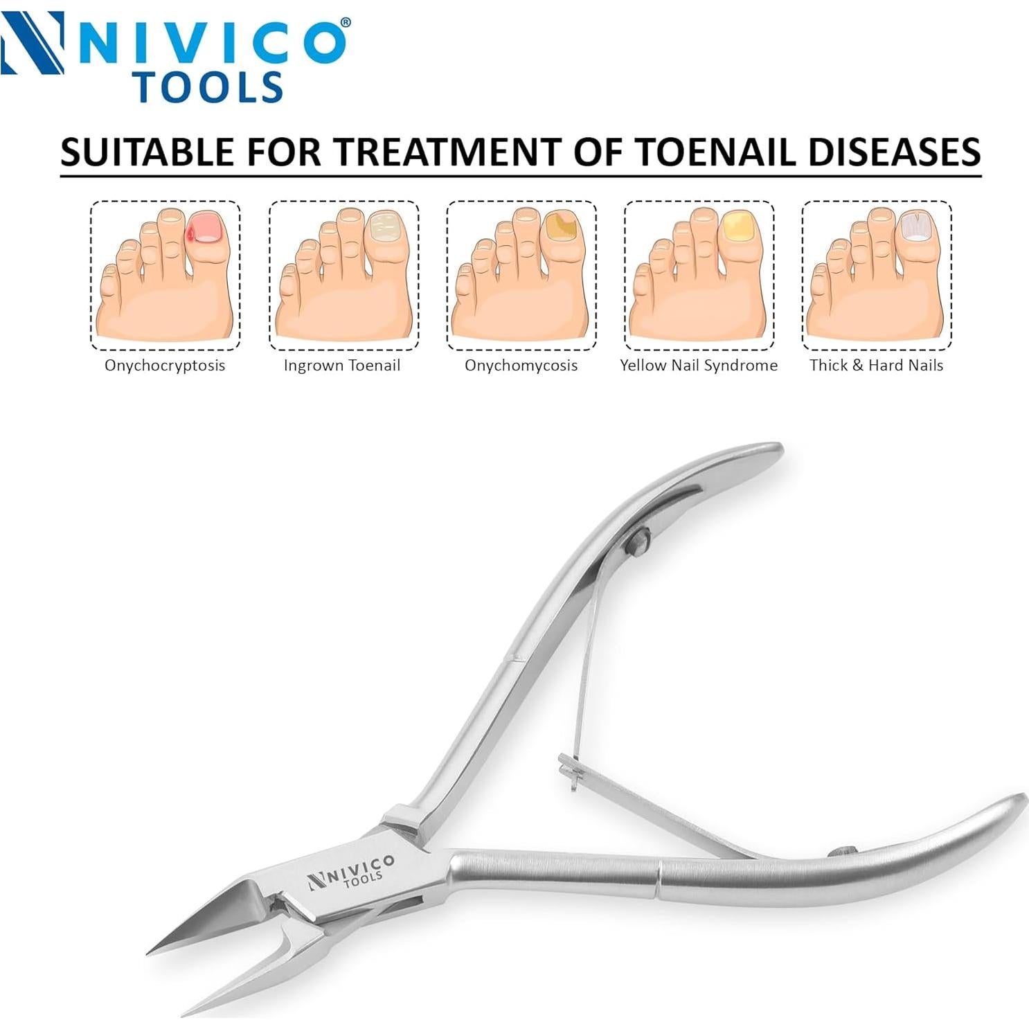 Cortador de Uñas NIVICO 13cm Acero Inoxidable Profesional