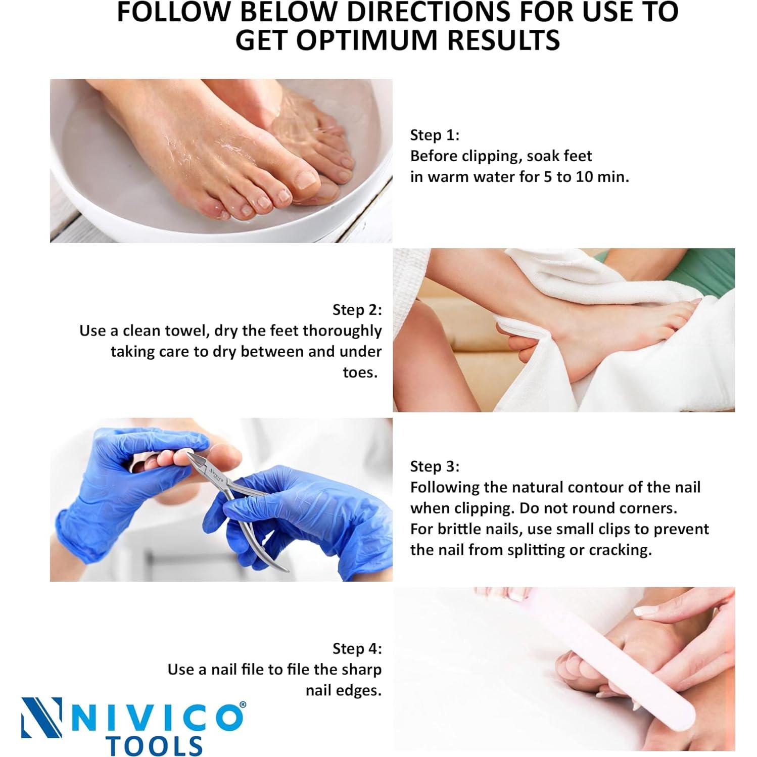 Cortador de Uñas NIVICO 13cm Acero Inoxidable Profesional