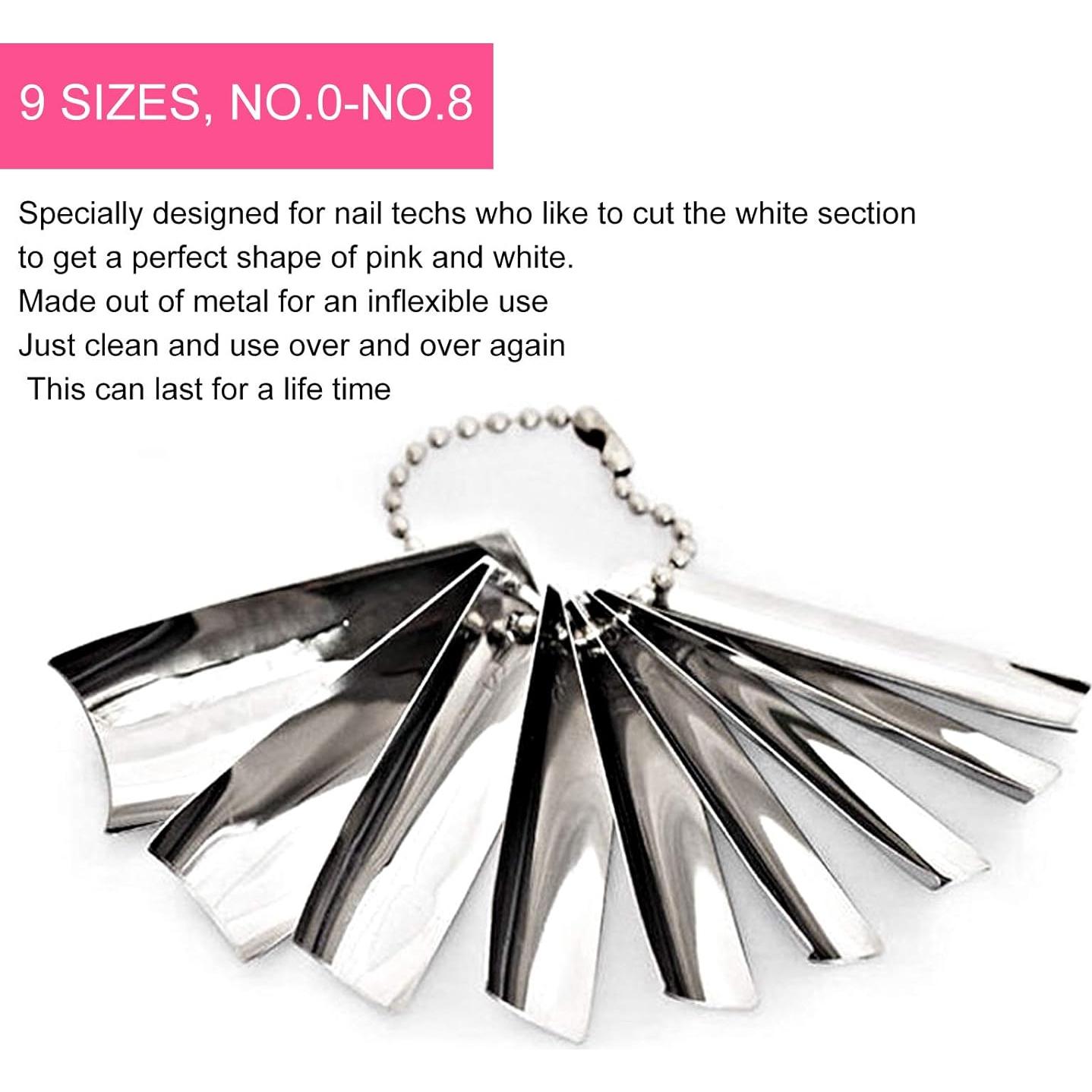 Cortador de Uñas Francesas ZJchao 18 Piezas 9 Tamaños