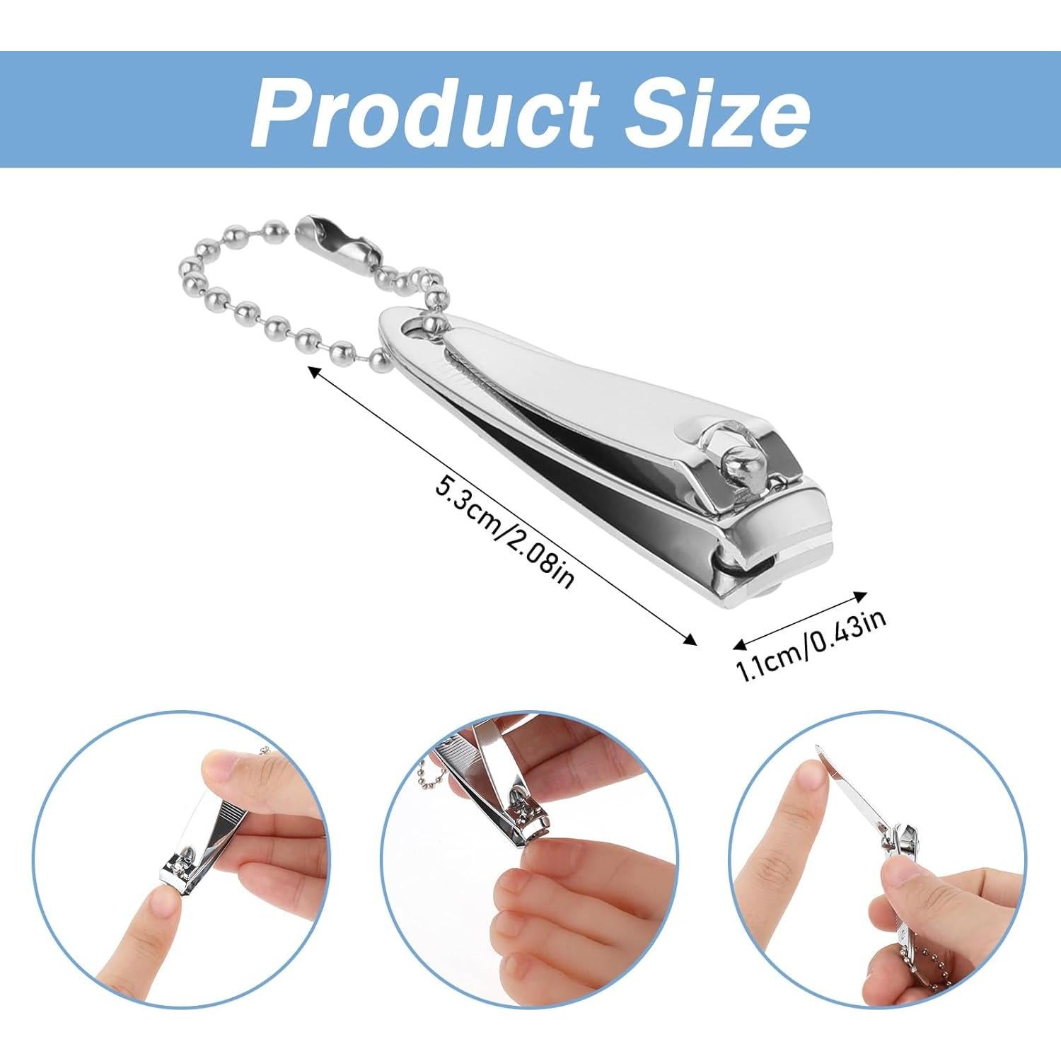 Cortauñas de Acero Inoxidable Salbsever - 4 Piezas Mini 5.08 cm