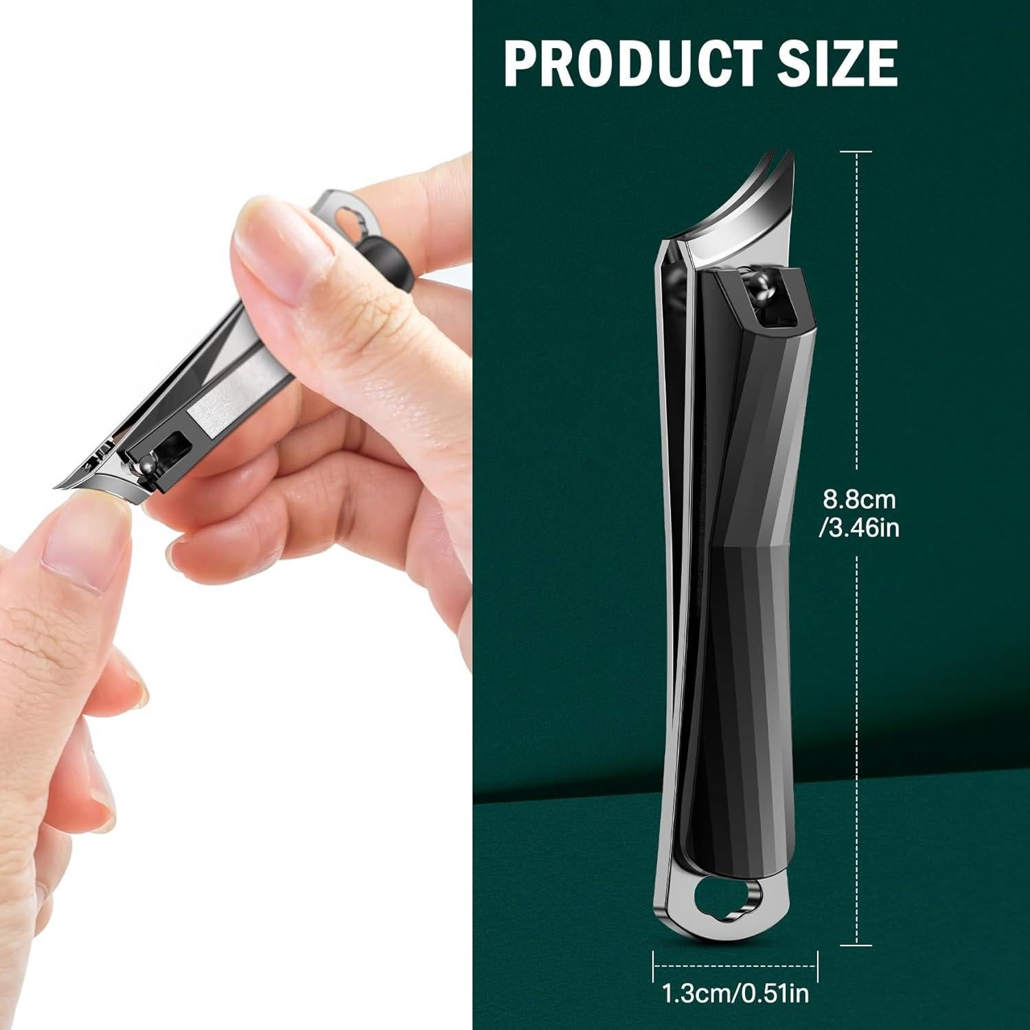 Cortauñas Curvado FVION para Uñas Encarnadas - Negro