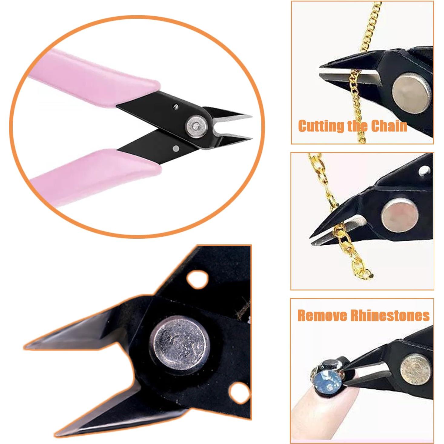 Removedor de Decoraciones de Uñas GULELAYAR Acero Inoxidable Rosa