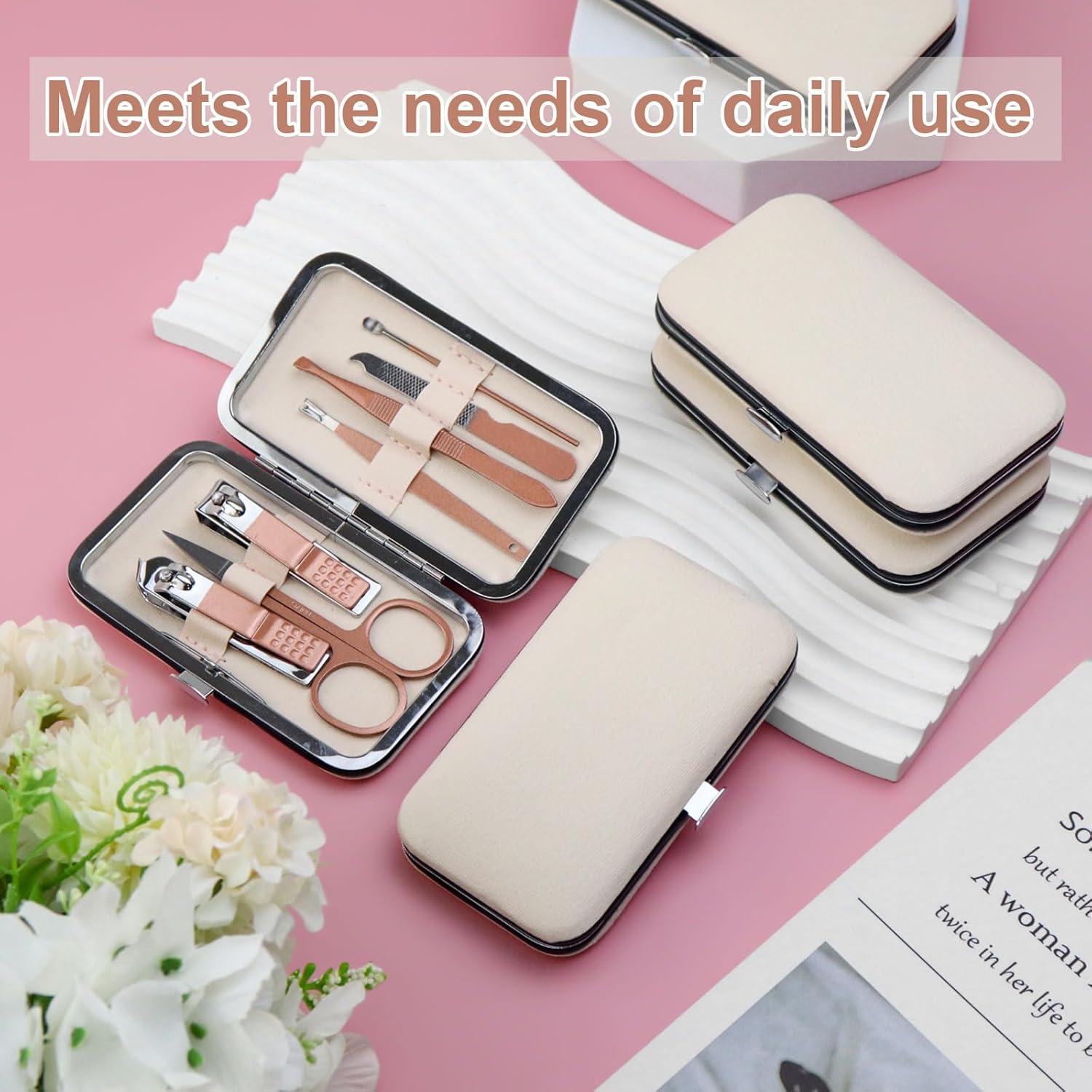 Kit de Manicura Terdey 7 en 1 Acero Inoxidable Rosa 24 Pzas