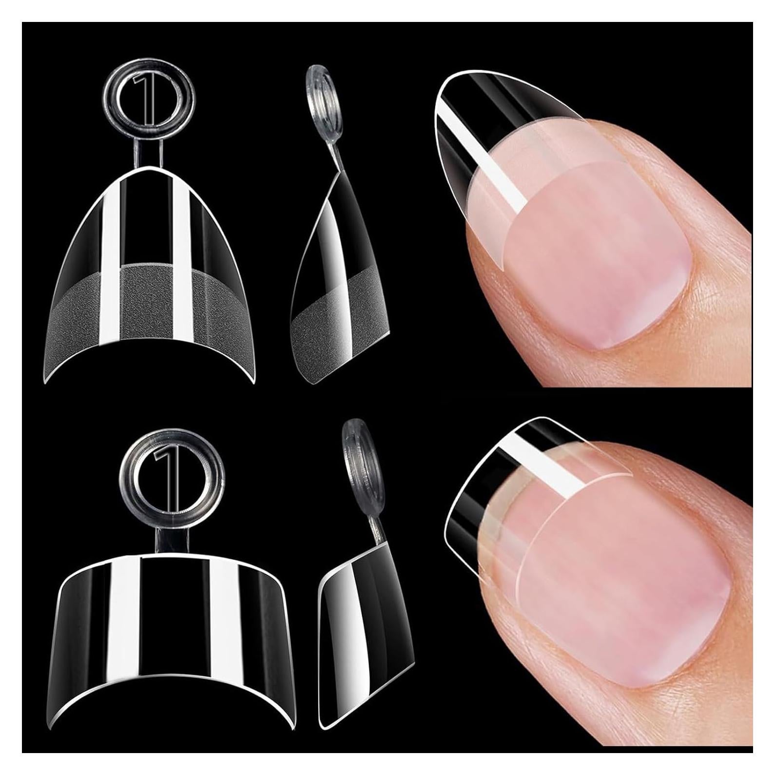 Puntas de Uñas Almendra y Cuadradas WOWITIS 480 Pcs