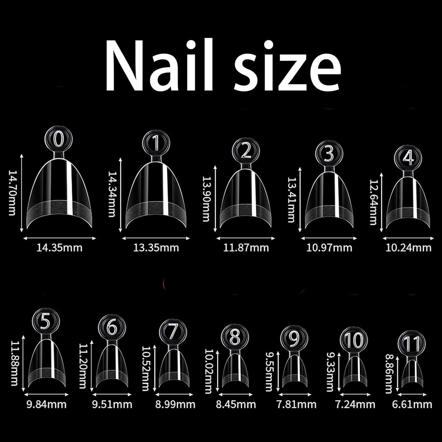 Puntas de Uñas Almendra y Cuadradas WOWITIS 480 Pcs