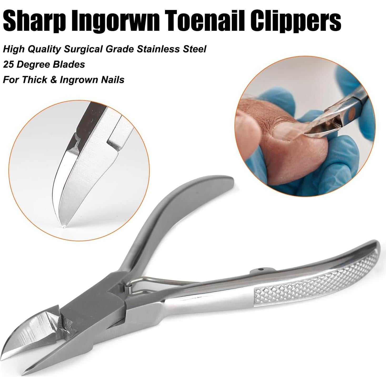 Cortadores de Uñas de Podiatra YEPRIME Acero Inoxidable 16.3cm