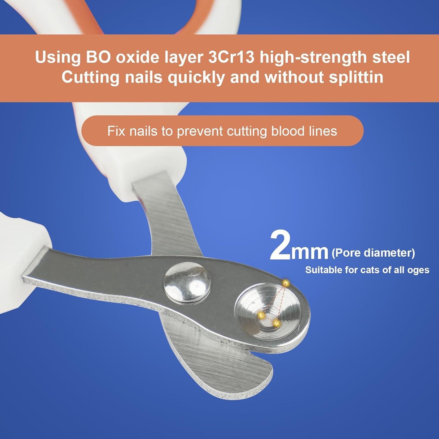 Cortauñas para Gatos LUNAMY con Agujero Circular 2mm - Naranja