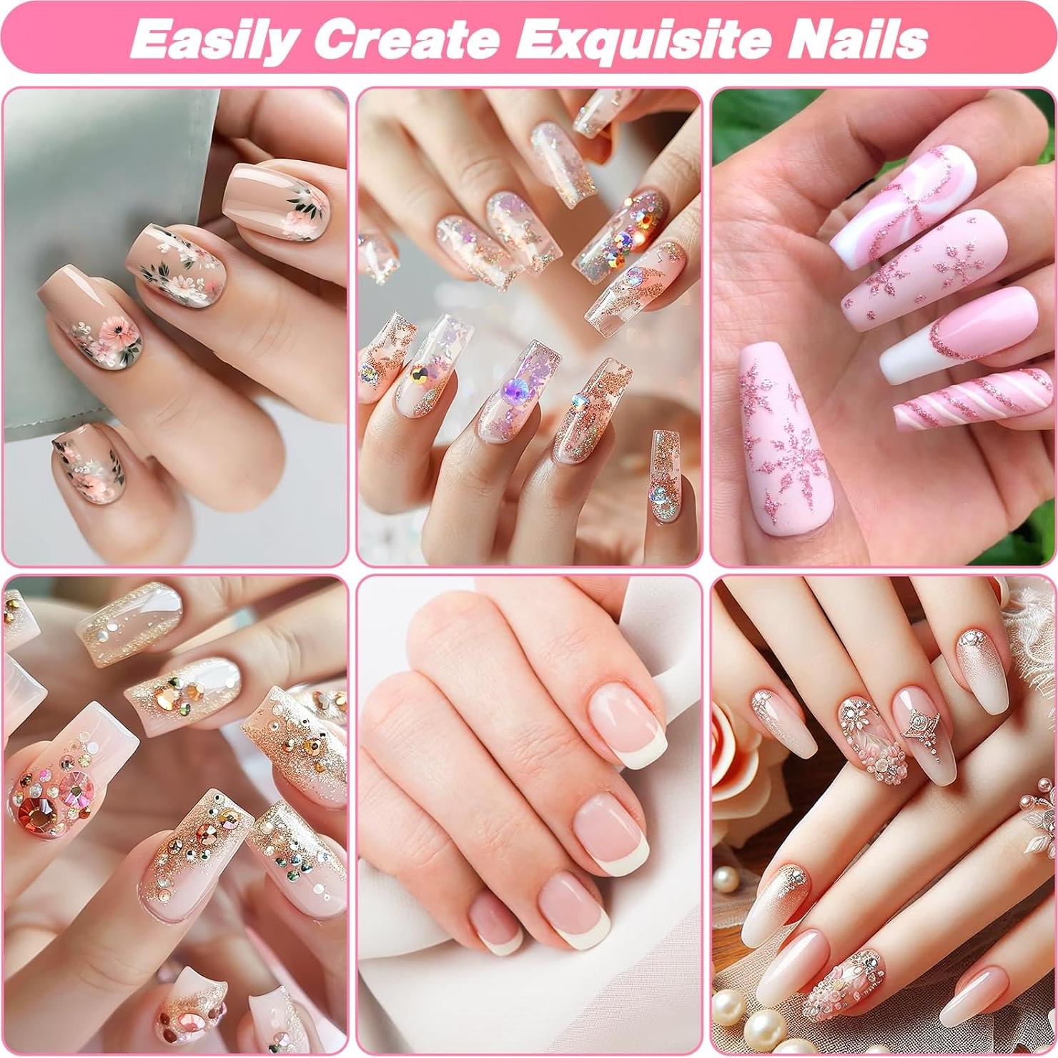 Juego de Tips de Uñas Coffin Transparentes Qinzave 600 Piezas