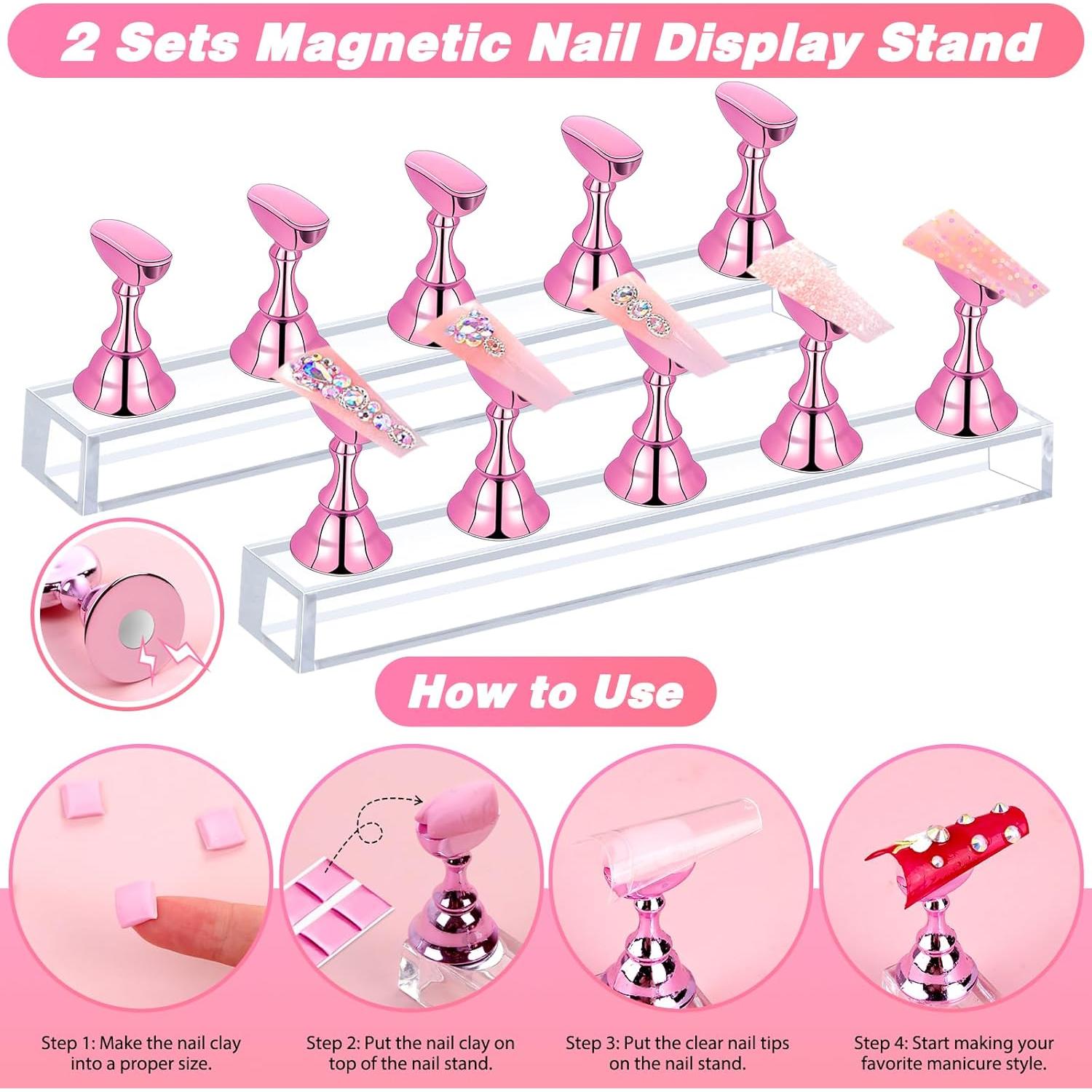 Juego de Tips de Uñas Coffin Transparentes Qinzave 600 Piezas