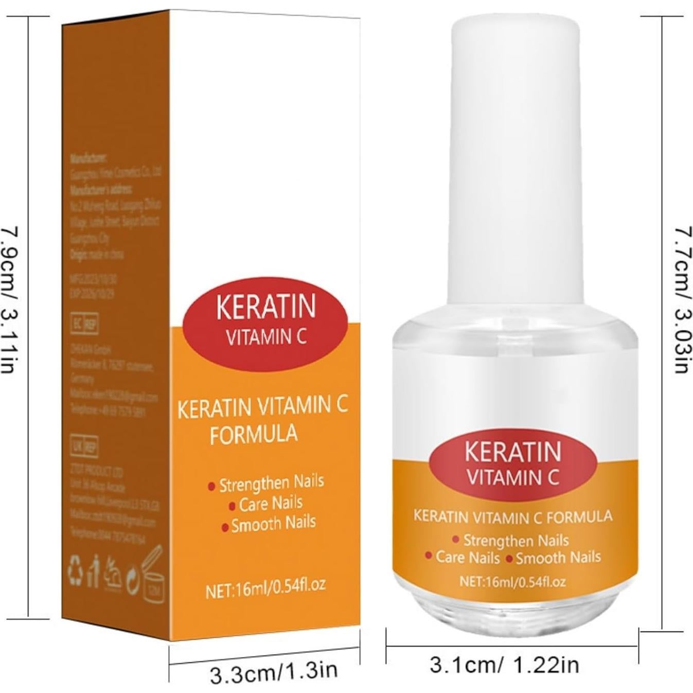 Aceite para Cutículas BSMKCL con Vitamina C 59g Hidratante