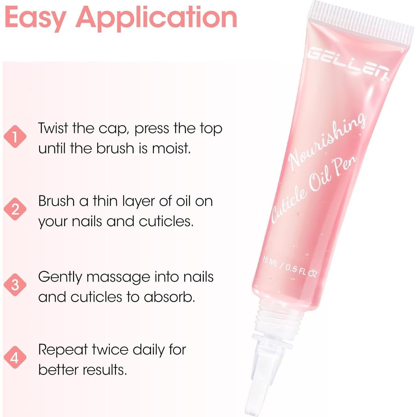 Aceite de Cutícula Gellen 12ml - Nutritivo con Jojoba y Vitamina E