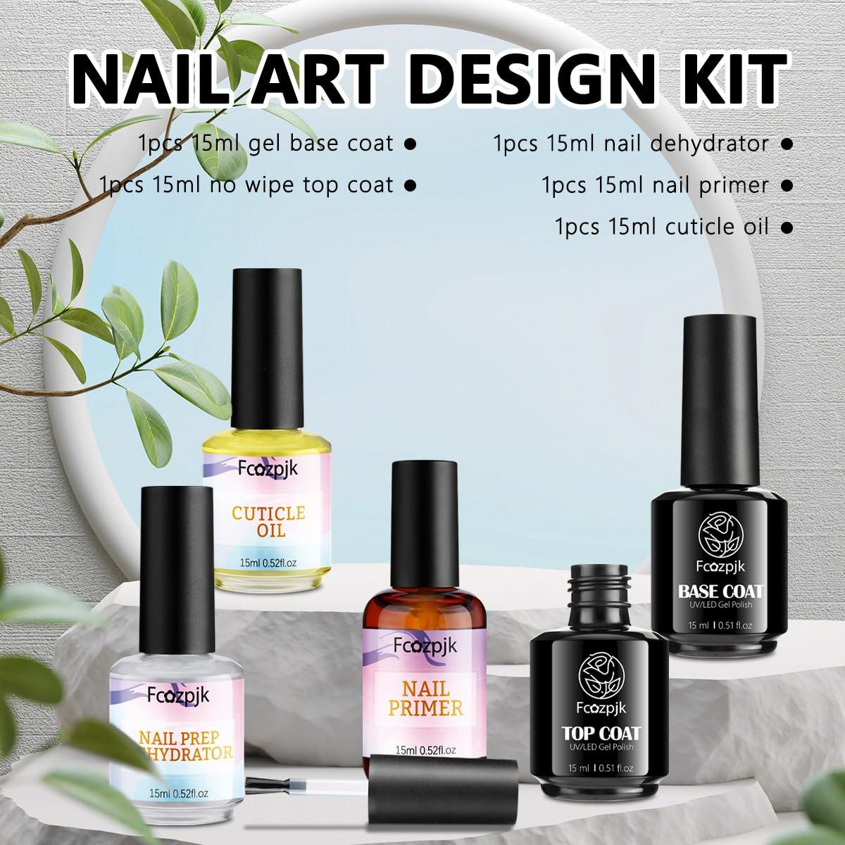 Kit de Preparación de Uñas Jinfei 5 PZS - Deshidratador, Primer, Aceite