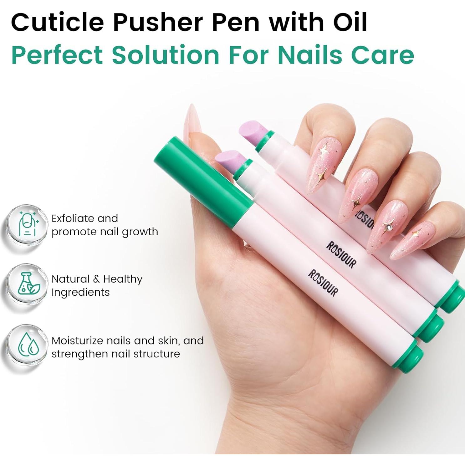 Bolígrafo Empujador de Cutículas Rosiour 3 en 1 Cerámica 12.7cm