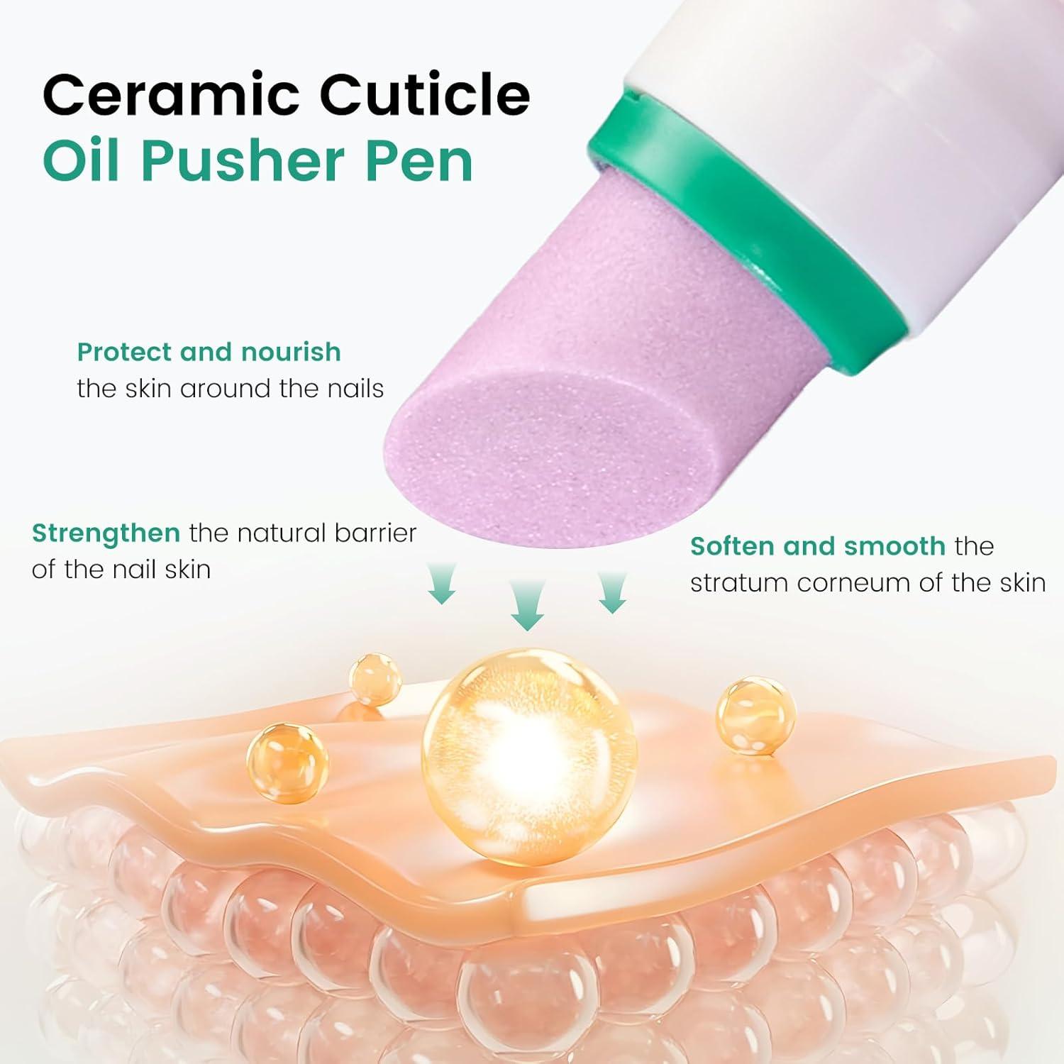 Bolígrafo Empujador de Cutículas Rosiour 3 en 1 Cerámica 12.7cm