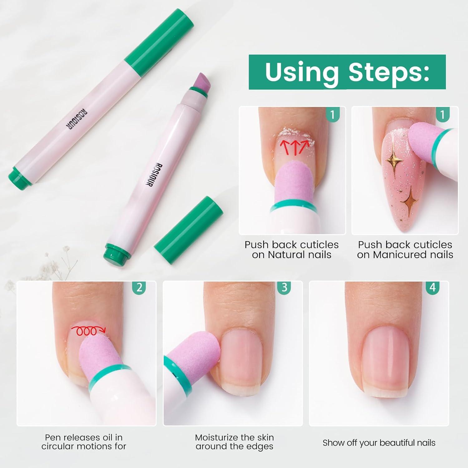 Bolígrafo Empujador de Cutículas Rosiour 3 en 1 Cerámica 12.7cm