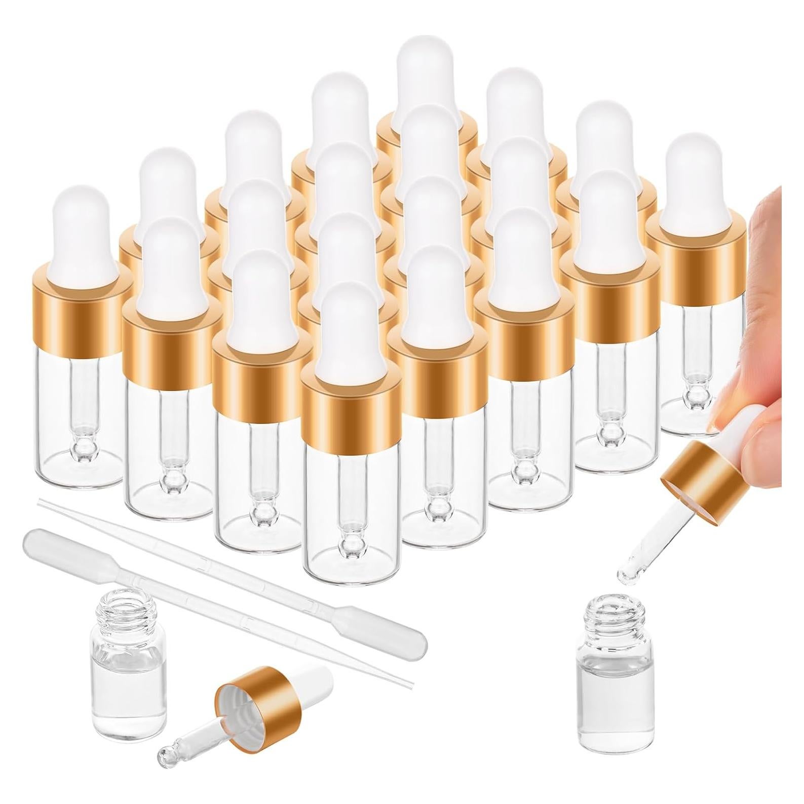 Paquete de 20 Botellas Mini Gotero COTOM 3ml A Prueba de Fugas