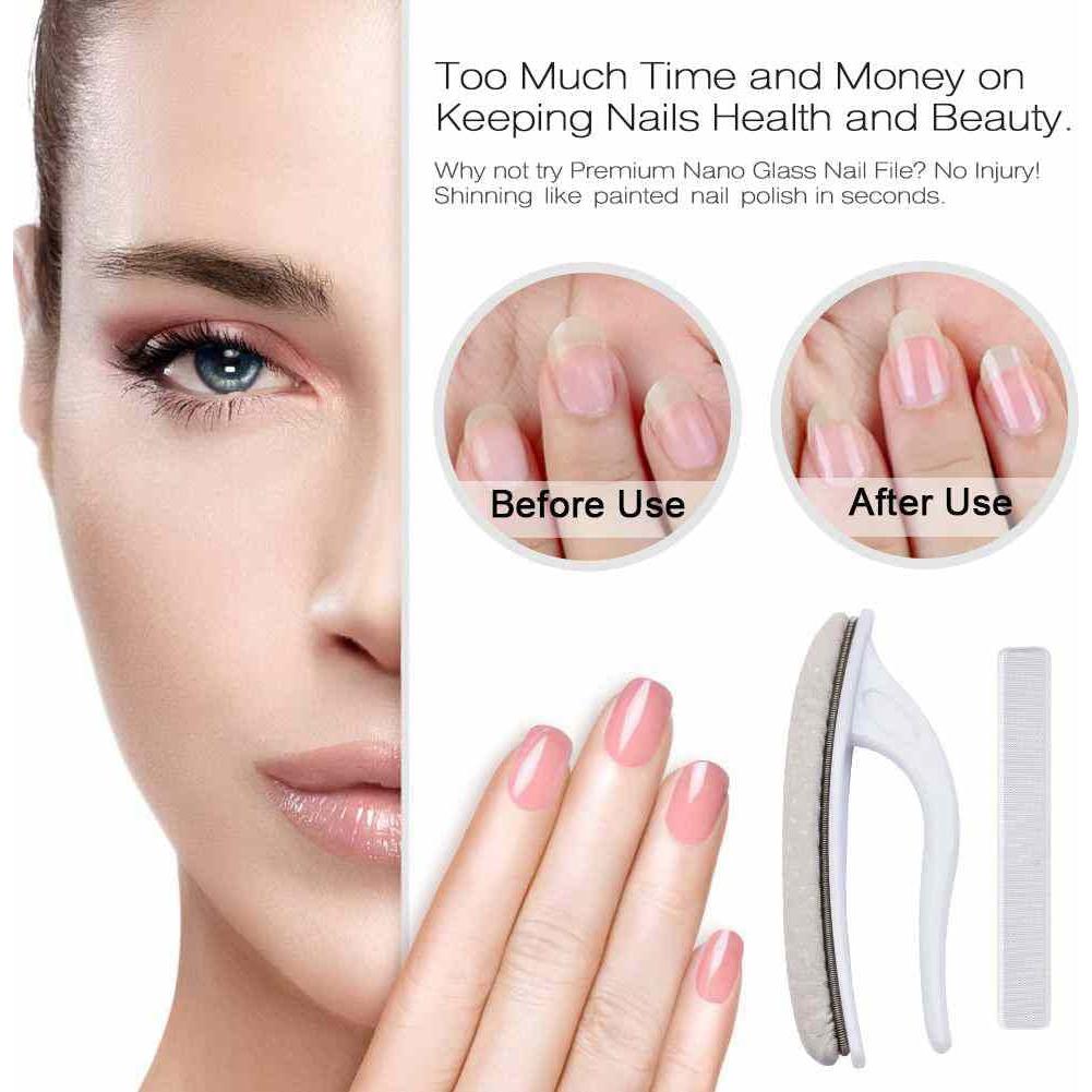 Kit de Pulido de Uñas Naturales beUakso con Lima de Vidrio y Chamois