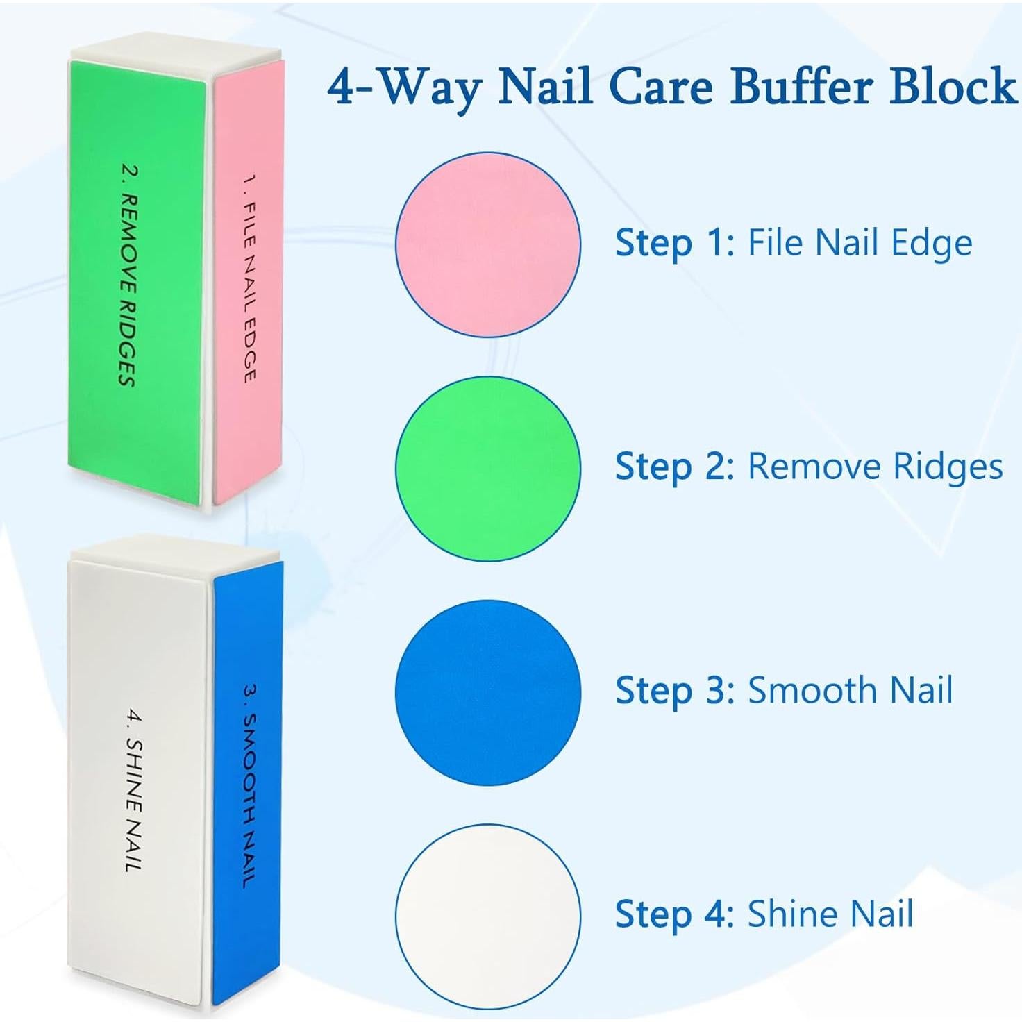 Set de Lima de Uñas Negra y Pulidor Esponja Grande LNAUJS