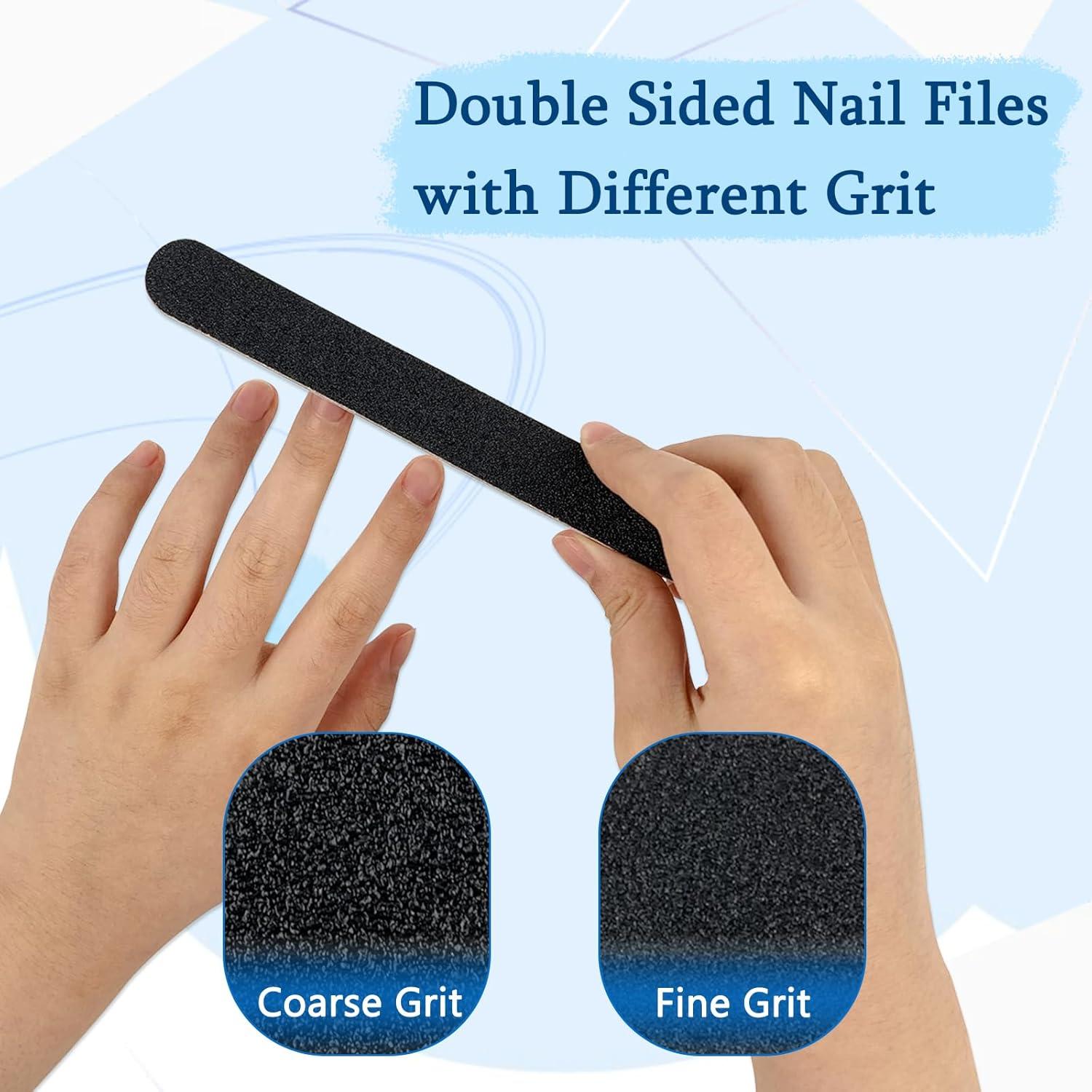 Set de Lima de Uñas Negra y Pulidor Esponja Grande LNAUJS