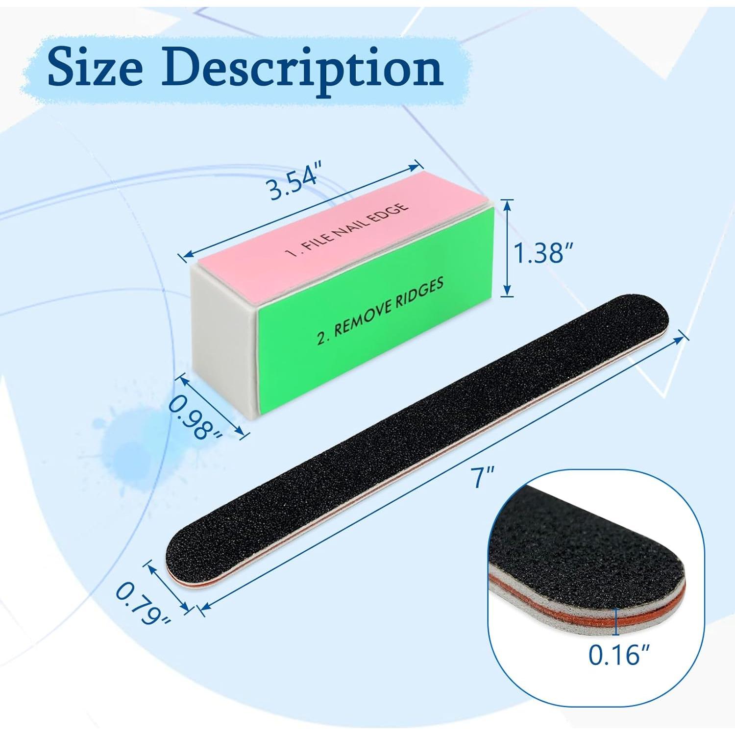 Set de Lima de Uñas Negra y Pulidor Esponja Grande LNAUJS