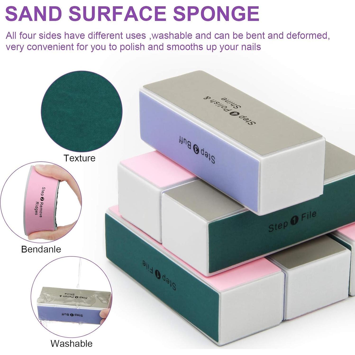 Bloque de Pulido de Uñas AHIER 10 Piezas 4 Vías Colorido