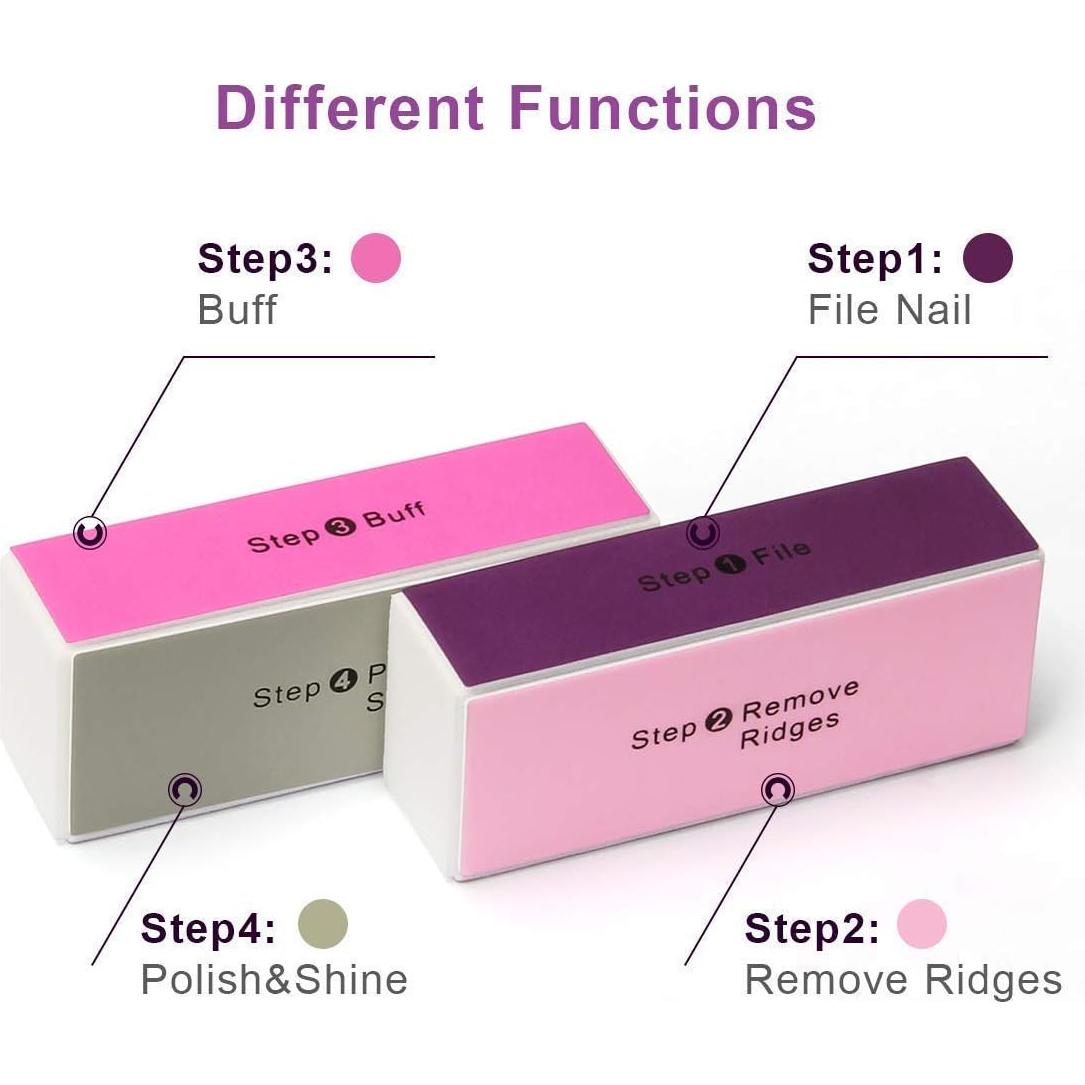 Bloque de Pulido de Uñas AHIER 10 Piezas 4 Vías Colorido