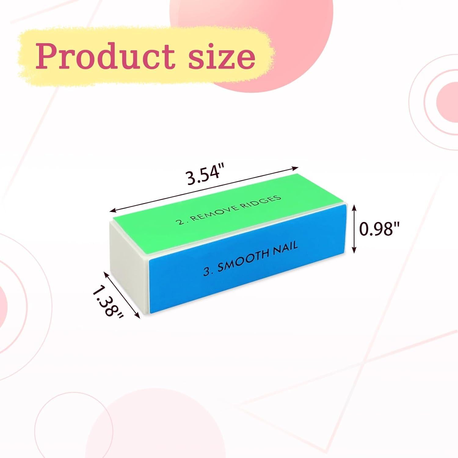 Bloque de Pulido de Uñas LNAUJS 4 Piezas Esponja 9x3.5 cm