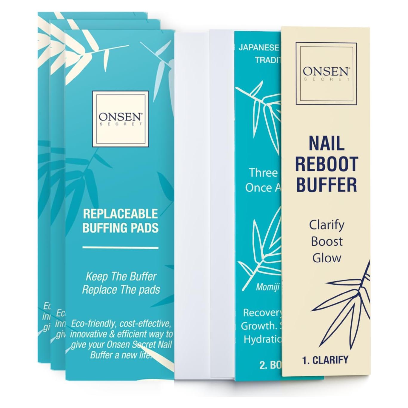 Pads de Reemplazo Onsen Secret para Bloque de Pulido de Uñas - 12 Unidades